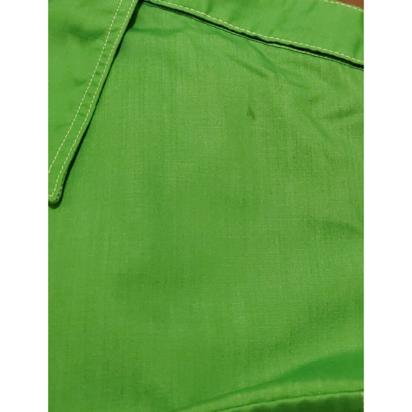 Vtg Izod of London Button Front Shirt Green Long Sleeve Men's Size Med USA READ - Picture 3 of 5